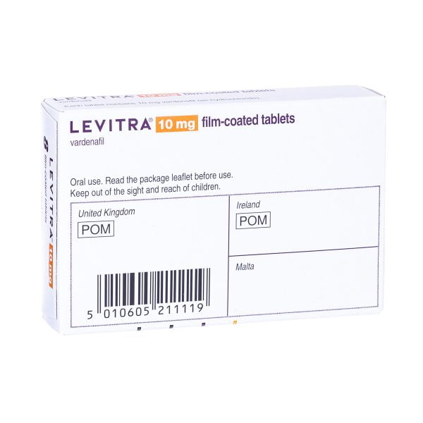 Levitra Vardenafil back of box