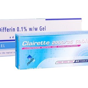 co-cyprindiol and adapalene