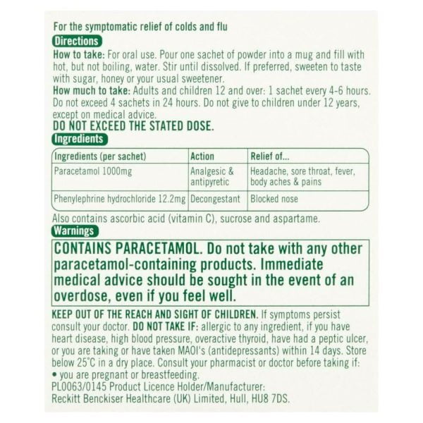 Lemsip Max Cold & Flu [Lemon, Blackcurrant, Honey & Ginger] X5 OR X10 Sachet - Image 9