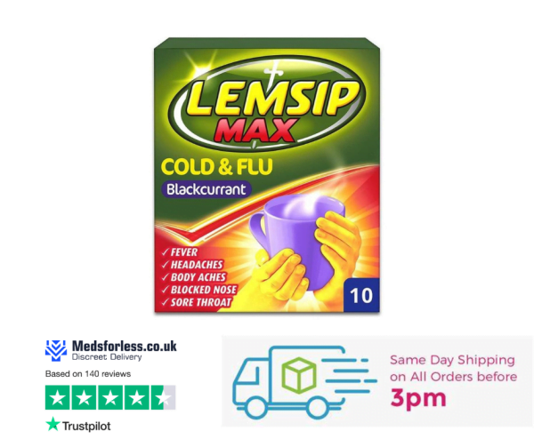 Lemsip Max Cold & Flu [Lemon, Blackcurrant, Honey & Ginger] X5 OR X10 Sachet