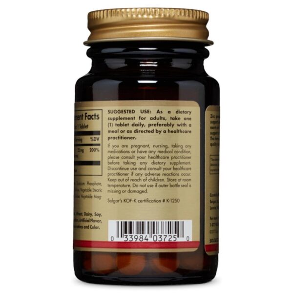 Solgar Zinc Picolinate 22 mg - Image 2